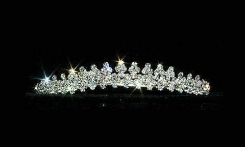 Petite Silver Crystal Rhinestone Graduated Tiara