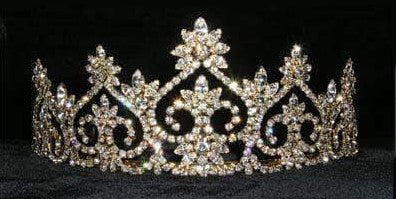 Royal Court Crystal Rhinestone Gold Tiara