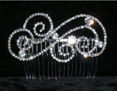 Ocean Waves Crystal Rhinestone Silver Hair Comb