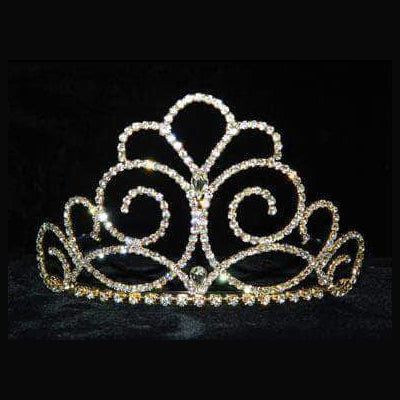 Titan's Queen 3" Crystal Rhinestone Gold Tiara