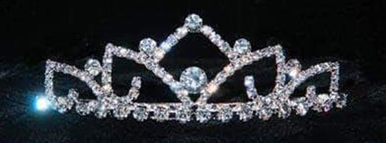 Rising Lotus Crystal Rhinestone 1.25"Silver  Tiara