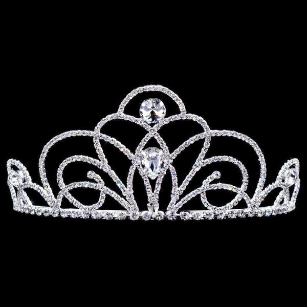 Blooming Twist 3" Silver with Clear Rhinestone Tiara