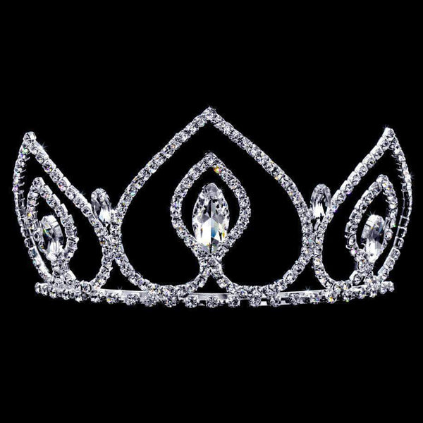 Navette Peaks Crystal Rhinestone 3" Silver Tiara