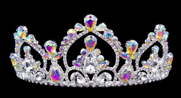 Aurora Borealis Arch Rhinestone 2.5" Silver Tiara