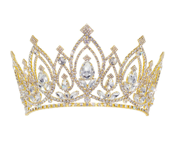 Extreme Sparkle Crystal Rhinestone 4" Gold Tiara