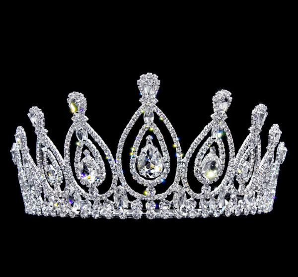 Royal Statement Crystal Rhinestone 3" Silver Tiara