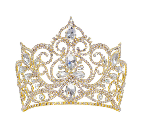 Fairy Tale Princess 5.5" Crystal Rhinestone Gold Tiara