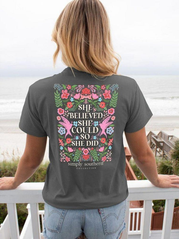 Simply Southern SHE BELIEVED SHE COULD TEE