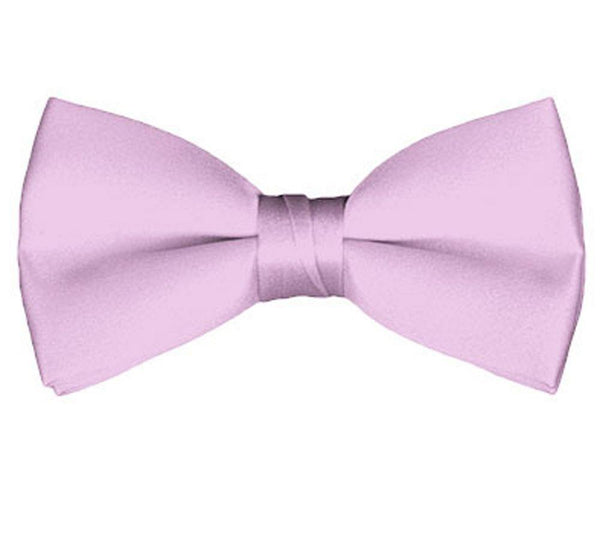 New Solid Satin Pretied Bow Ties  - Light Pink