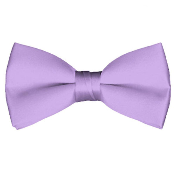 New Solid Satin Pretied Bow Ties  - Lavender