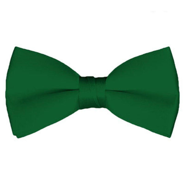 New Solid Satin Pretied Bow Ties  - Kelly Green