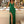 CLARISSE 810441 Green Jersey Dress with High Leg Slit