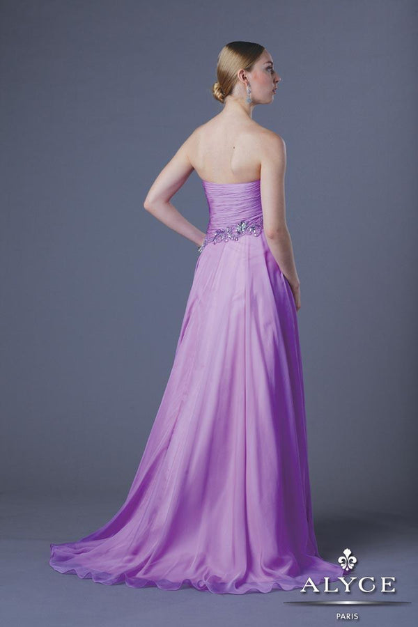 Alyce Paris 6231 Orchid Purple Chiffon Dress Back