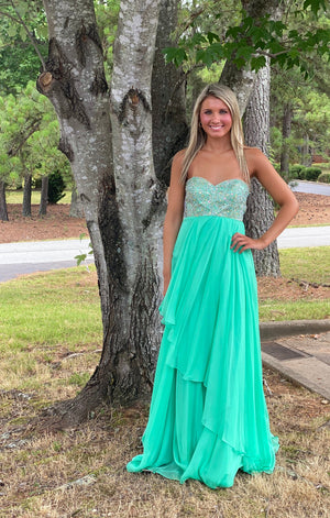 Alyce Paris Style 35696 in Mint Leaf available at Formalwear Outlet Hillsborough, NC