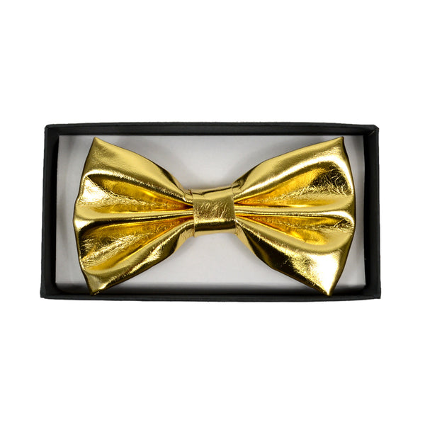 New Metallic Gold Pre-Tied Bow Tie