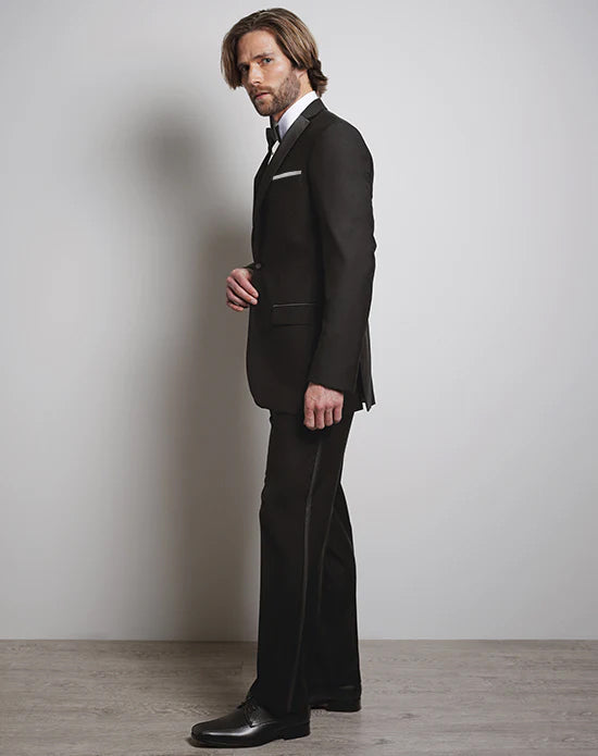 LUXE Faille Black Harmony 100% Wool Slim Fit Tuxedo