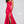 Colette 12274 Lipstick Pink Satin Sheath Dress with Slit and Embellished Train - Size 8