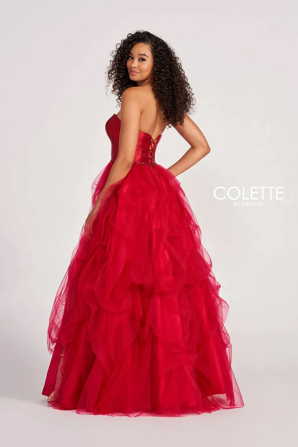 Colette 2023 Scarlett (Red) Sweetheart Ballgown with Slit - Size 2