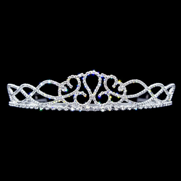 Celtic Weave Clear Rhinestone Silver Tiara