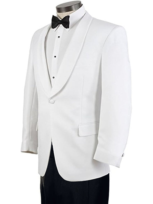 New Classic White 1 Button Shawl Lapel Dinner Jacket