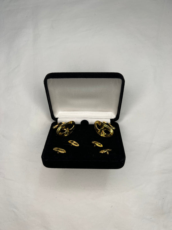 Gold Mask Stud & Cufflink