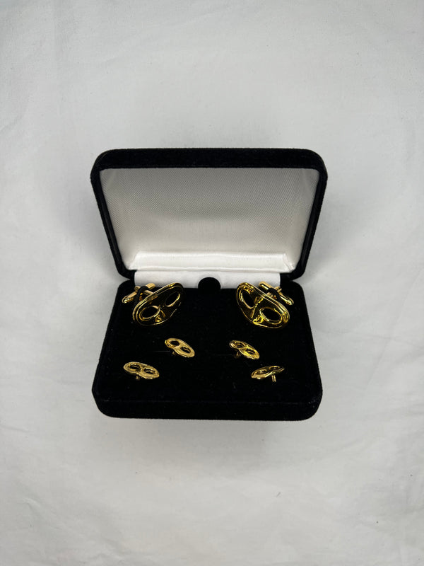 Gold Mask Stud & Cufflink