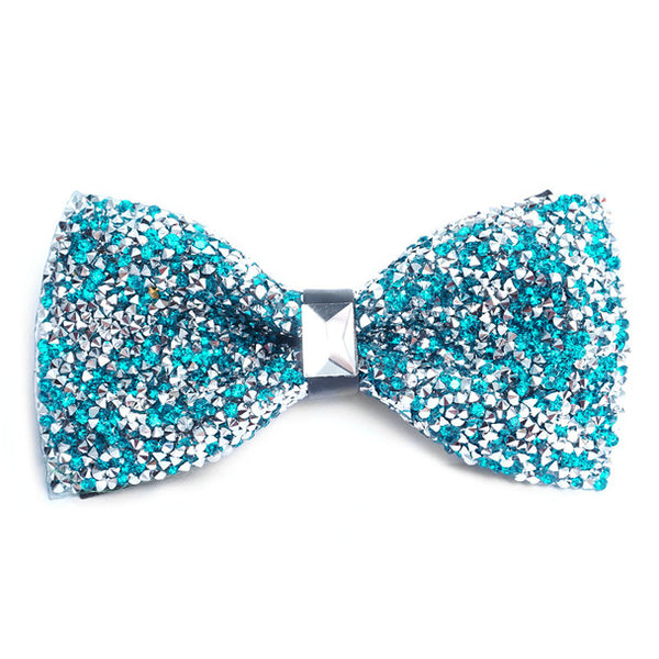 Green Sparkling Crystal Men's Bow Tie