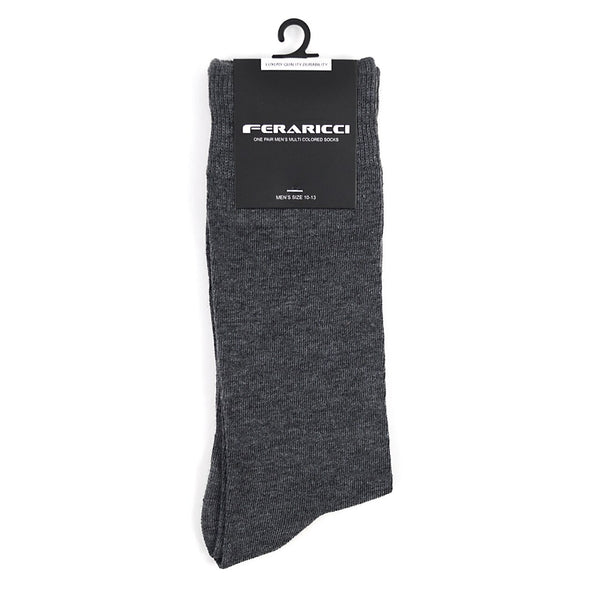 Men's Grey Solid Crew Socks