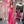 Alyce Paris 61462 Hot Pink Satin Chiffon Cowl Neck Dress with Slit - Size 8