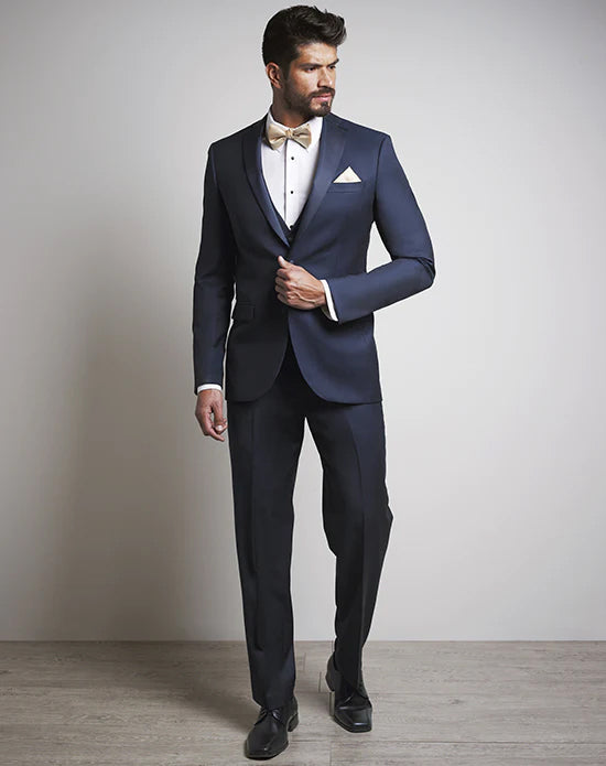 LUXE Faille Ink Blue Harmony 100% Wool Boy's Slim Fit Tuxedo