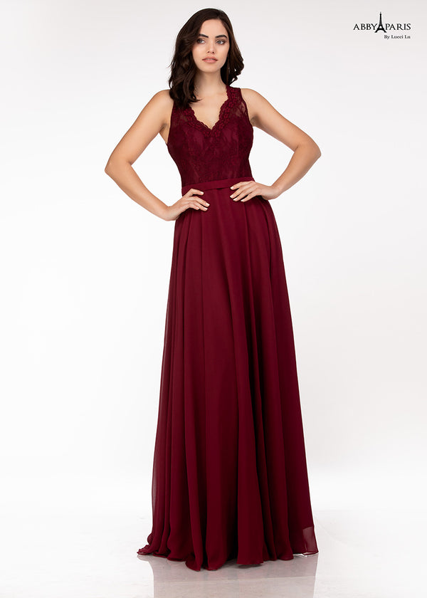 Lucci Lu style 93101 dress in burgundy 