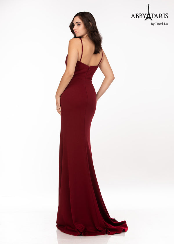 Lucci Lu style 93123 dress in burgundy back