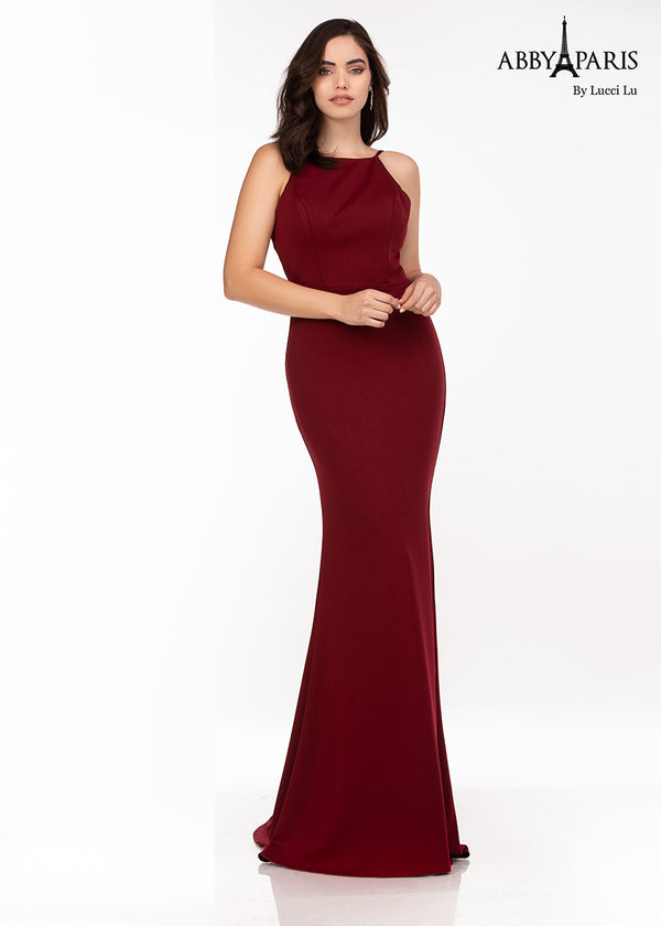 Lucci Lu style 93123 dress in burgundy