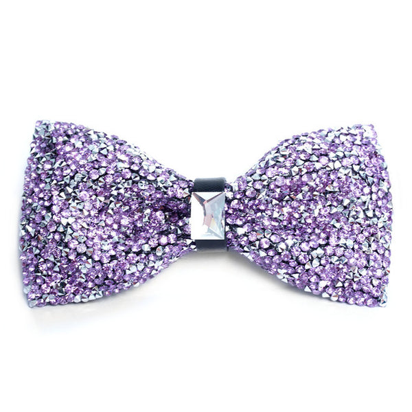 Lilac Sparkling Crystal Men's Bow Tie