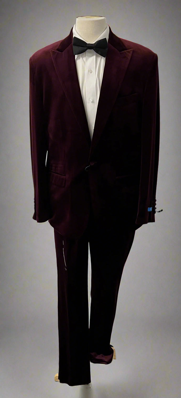 New Merlot Velvet Slim Fit Suit