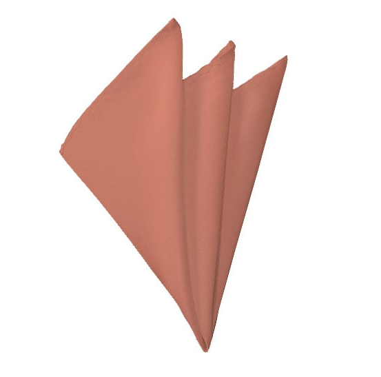 New Solid Satin Pocket Square - Palm Coast Coral