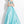 Rachel Allan 6131 Aqua 2 Piece A-Line Dress with Cap Sleeves