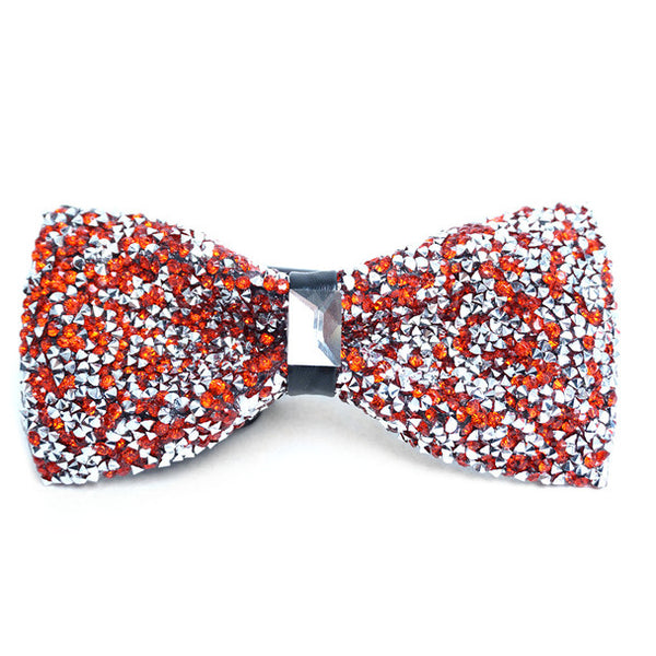 Red Sparkling Crystal Men's Bow Tie