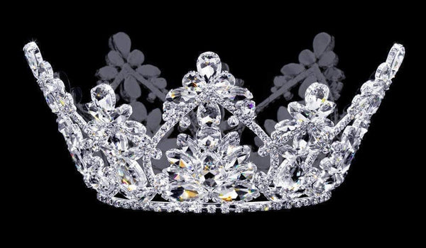 Royal Arch 4" Crystal Rhinestone Silver Full Crown