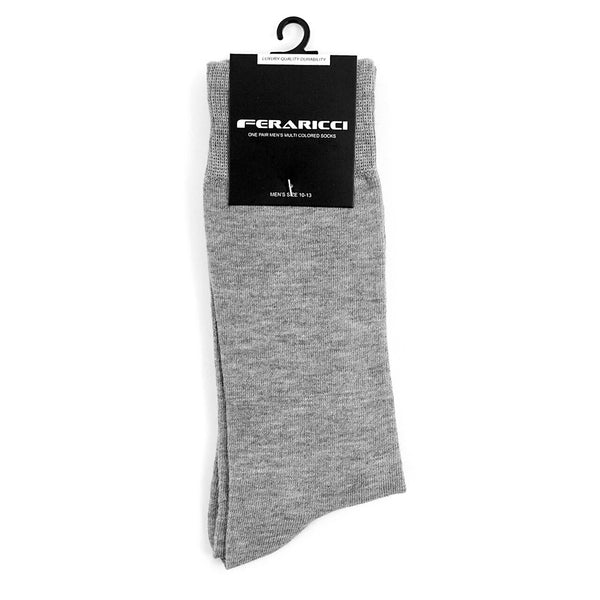 Men's Silver Solid Crew Socks