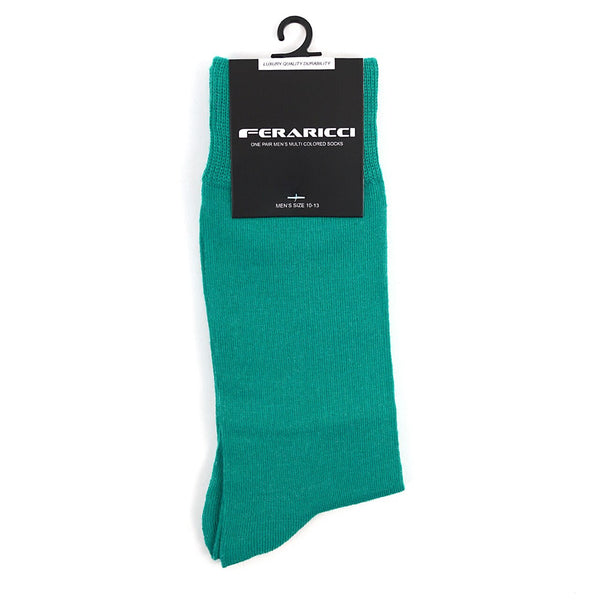 Men's Teal Solid Crew Socks