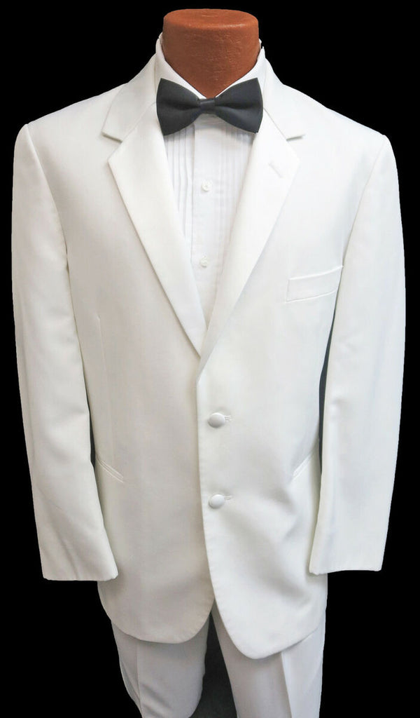 White 2 Button Notch Lapel Dinner Jacket