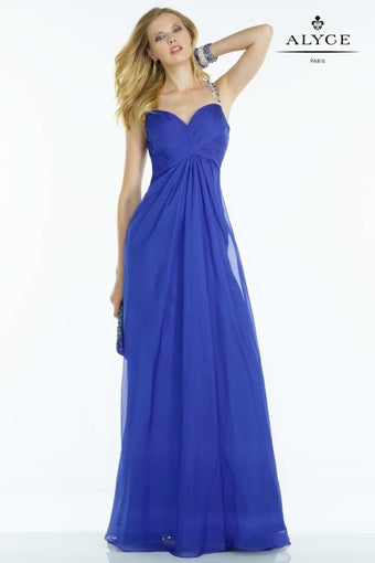 Alyce Paris 1120 Sapphire Blue Chiffon Dress