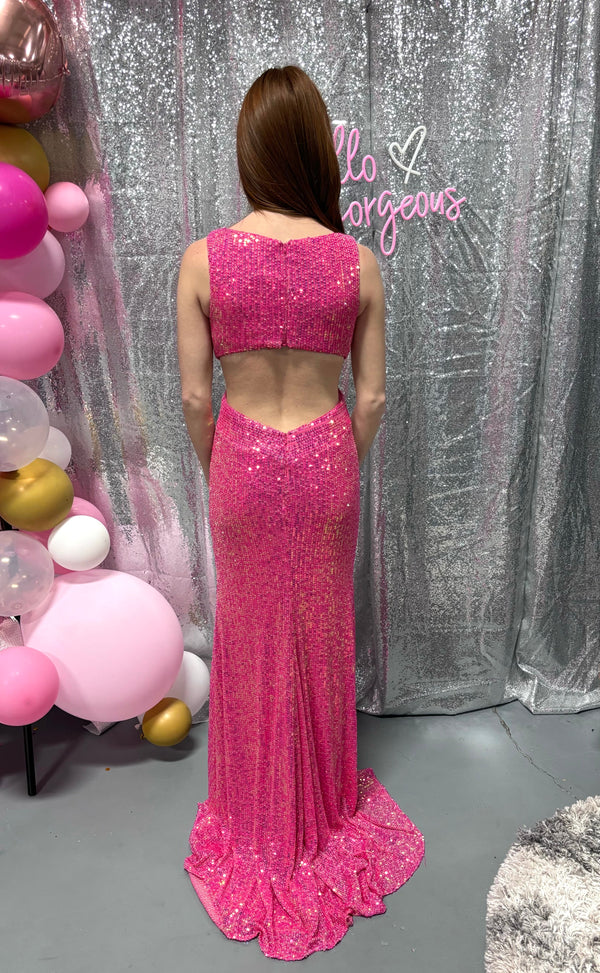 Blush Prom 20547 Fuchsia Pink Sequin Dress