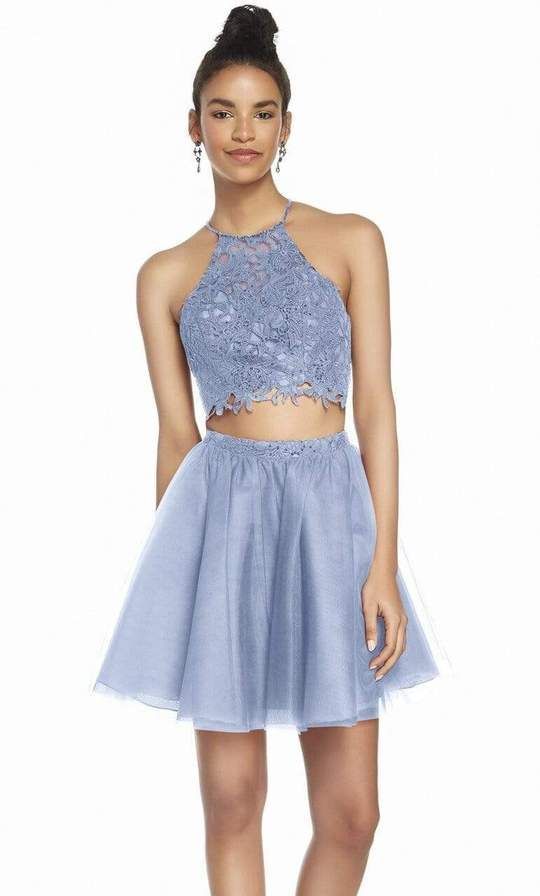 *FINAL SALE* ALYCE Paris 3824 French Blue Lace Top Tulle Flare Skirt 2-Piece Dress