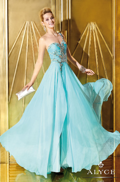 ALYCE Paris 6278 Light Turquoise Beaded Sweetheart A-Line Dress