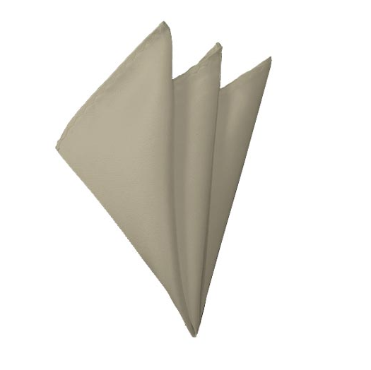 New Solid Satin Pocket Square - Beige