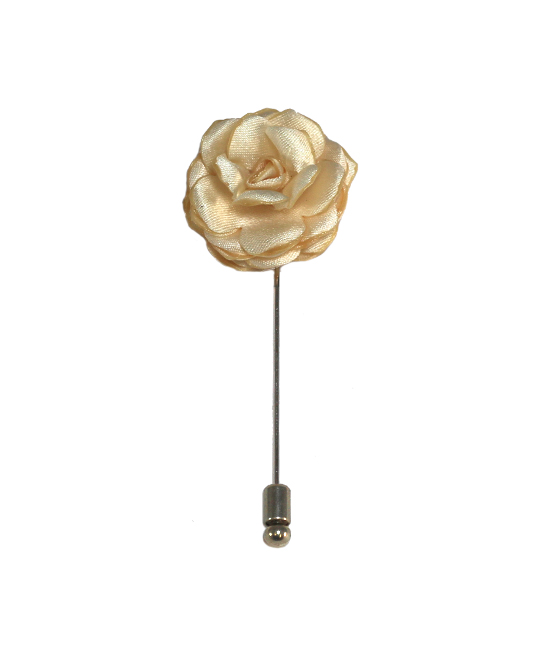 Solid Satin Floral Lapel Pin - 24 Colors