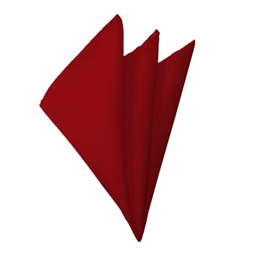 New Solid Satin Pocket Square - Crimson