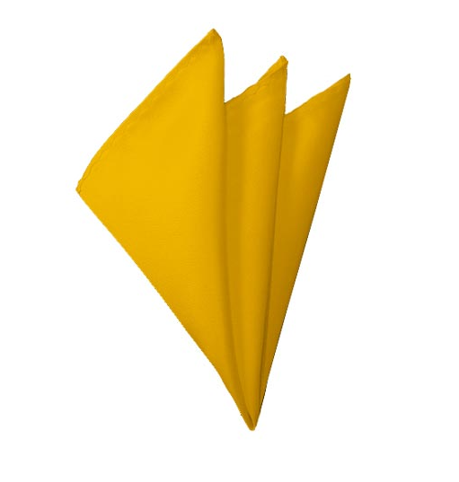 New Solid Satin Pocket Square - Golden Yellow